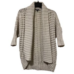 Express Chunky Knit Short Sleeve Open Cardigan Wool Blend Sweater